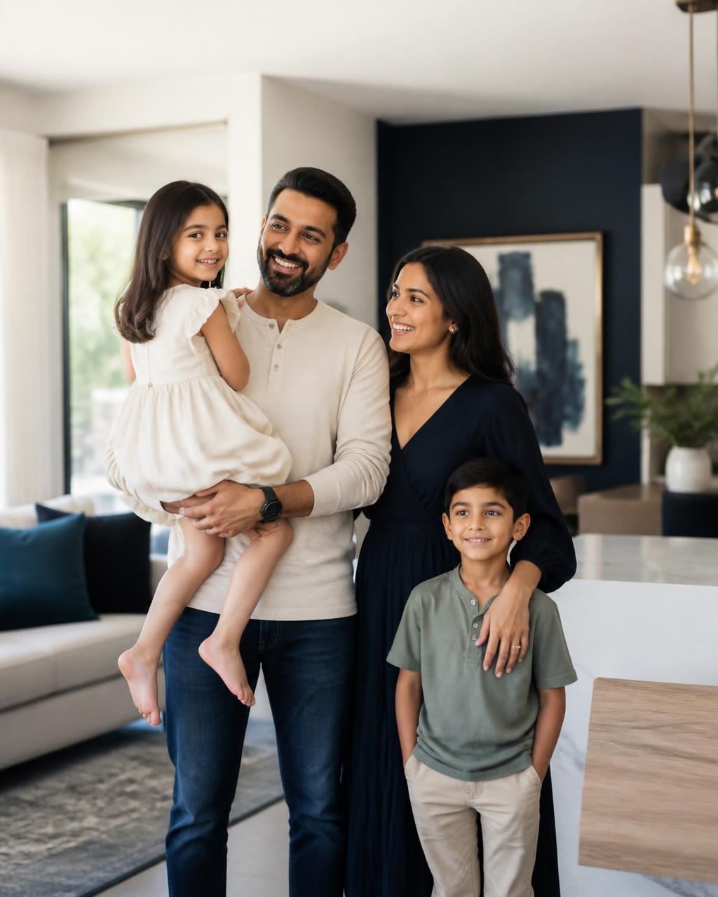A Perth family at home, planning their next move