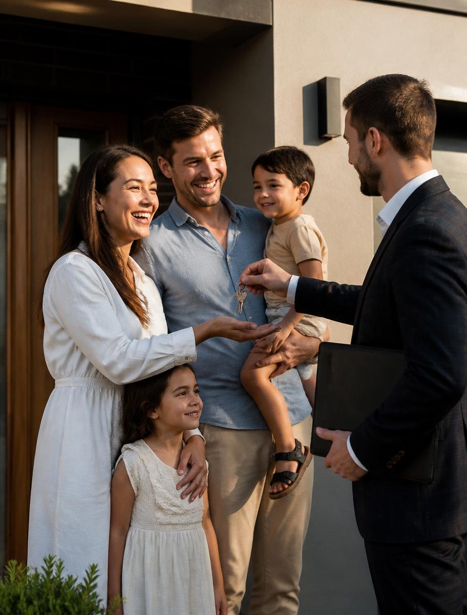 A Perth family being handed the keys to their new home