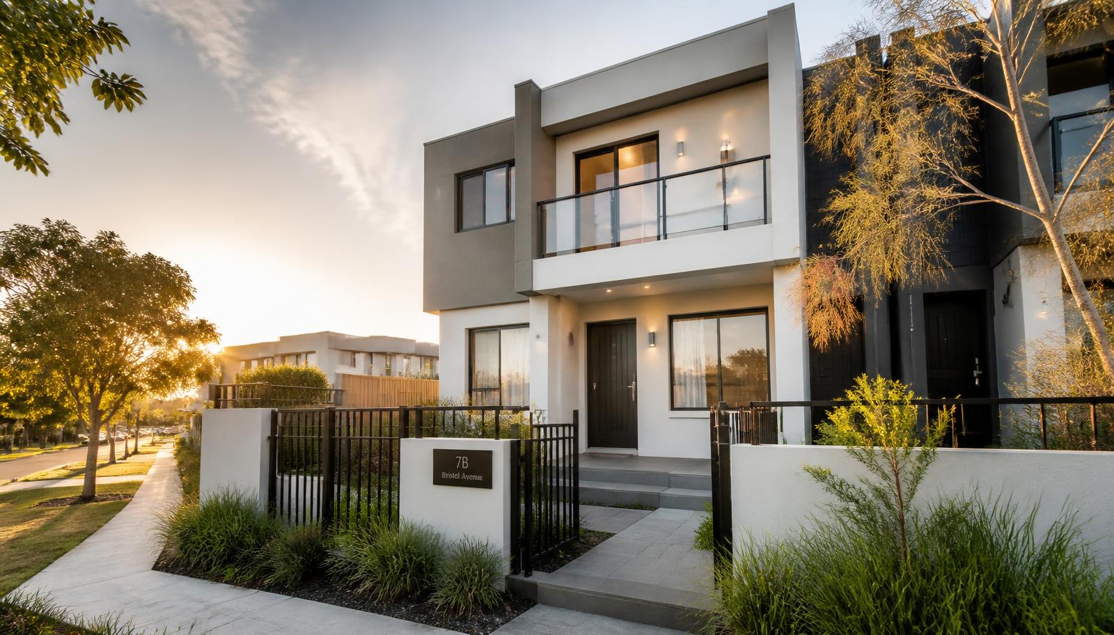 A modern Perth investment townhouse at golden hour